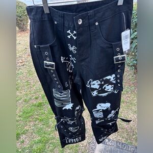 Monster High Grommet Buckle Strap Denim Jeans - Size 5 New with tags 2/4 Juniors
